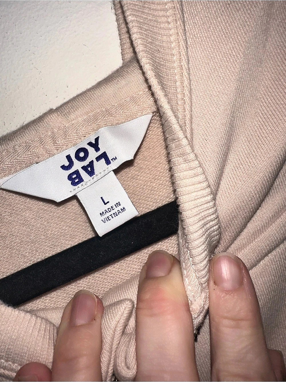 JoyLab Cropped Half-Zip Hoodie in Pink Size Large - Picture 3 of 5